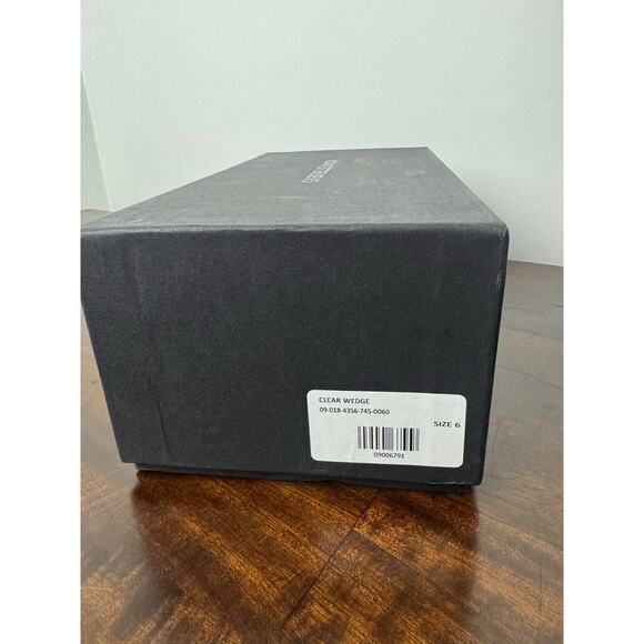 Fashion to Figure X Gabrielle Union Clear & White Wedge Heel Mules Size 6 NIB - Picture 12 of 13